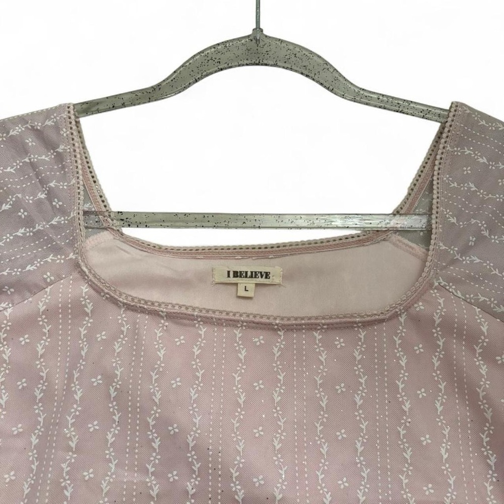 NWT I Believe Pink Short Sleeve Top - Picture 3 of 3